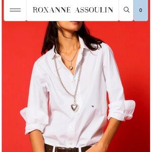 RARE Silver Roxanne Assoulin Puffy Heart Pendant Necklace Chain Statement